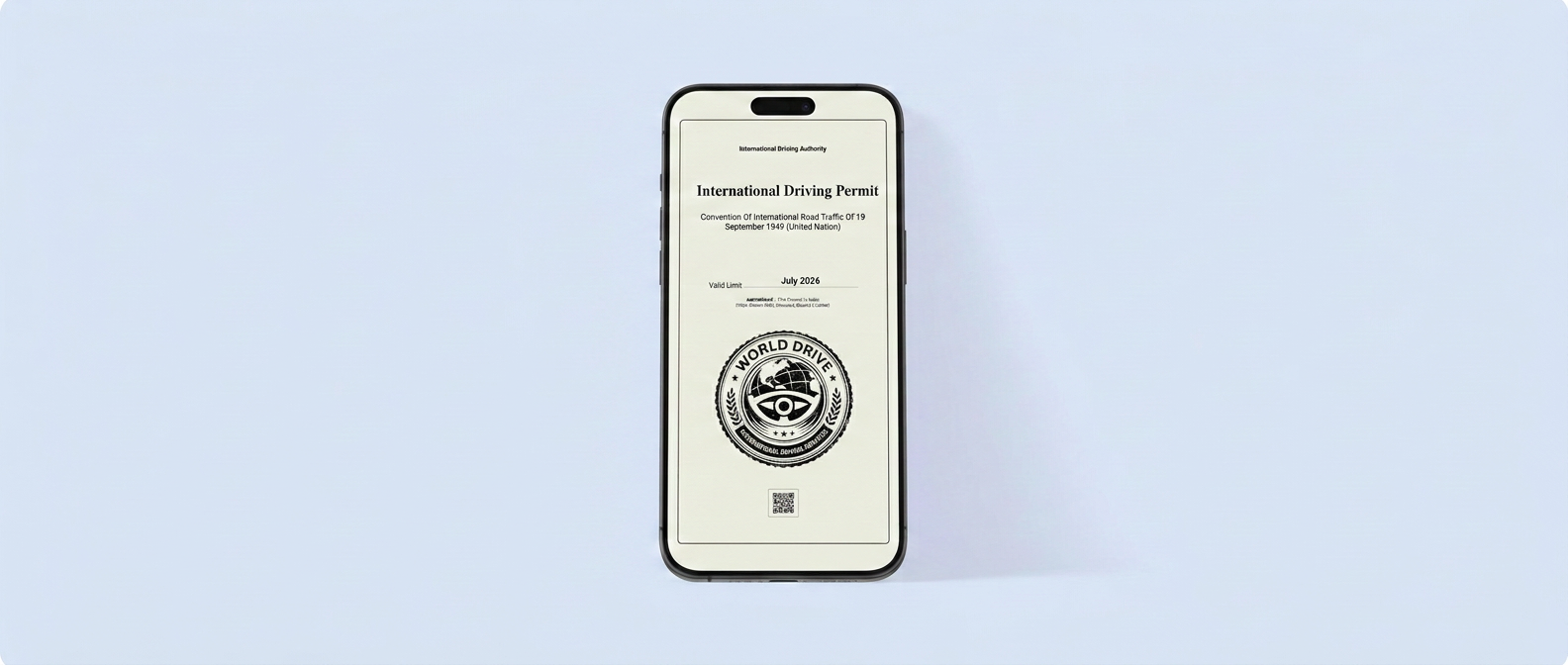 Digital international driving permit on a phone