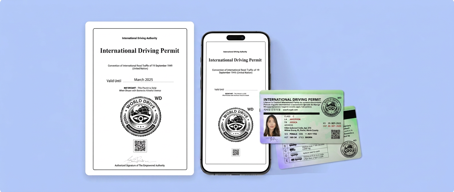 Printed IDP booklet, digital permit and ID card
